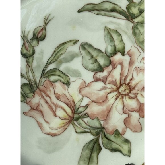 Jean Pouyat Limoges Cake Plate Thorny Roses 10 1/2” Antique c1891-1932 Cutouts - Picture 7 of 14